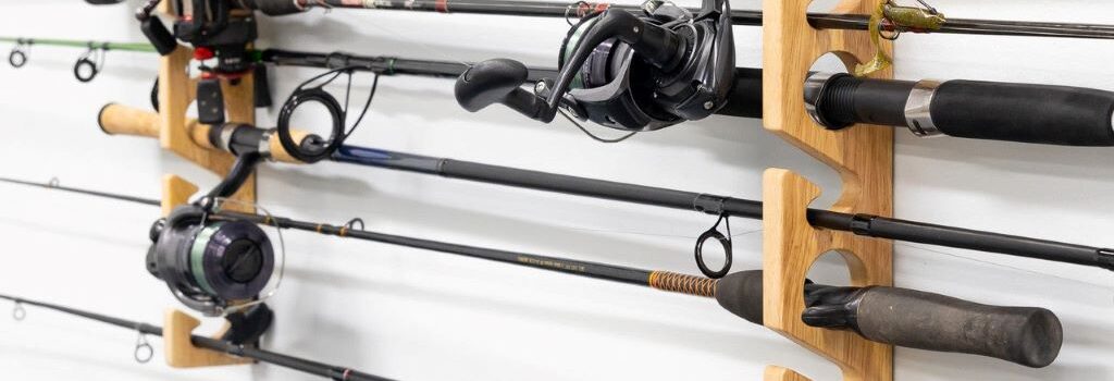 Wall Mounted Fishing Pole Rack: Space-Saving Storage