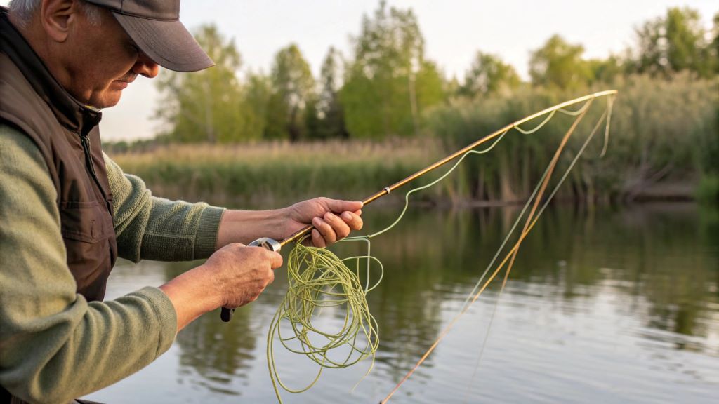 How to fix tangled fishing line mid cast explained youtube