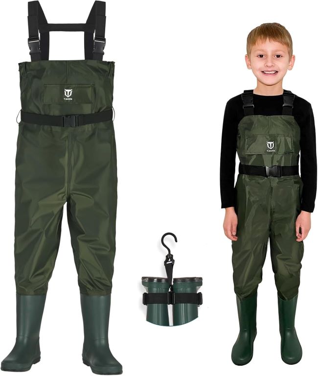 TIDEWE Kids Chest Waders – Lightweight Waterproof Youth Fishing Waders with Boots