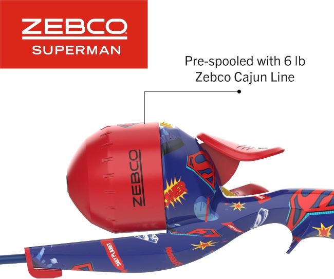 Zebco youth 29-inch floating fishing rod and spincast reel combo pre-spooled with 6 lb line