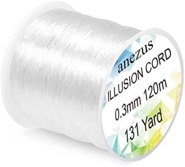 Anezus clear fishing wire invisible monofilament line for hanging decorations, crafts, and DIY projects