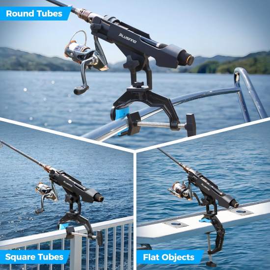 PLUSINNO 2 Pack Fishing Rod Holders for Boat Dual V Design Alternative