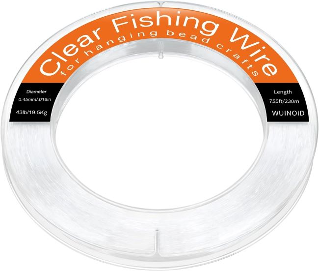 WUINOID 755 ft clear monofilament fishing line, invisible nylon string for balloons, garlands, pictures, and crafts