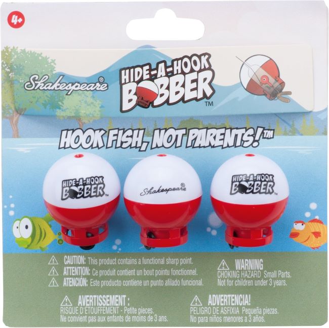 Shakespeare Hide-A-Hook weighted fishing bobbers 3-pack weedless design for long-distance casting