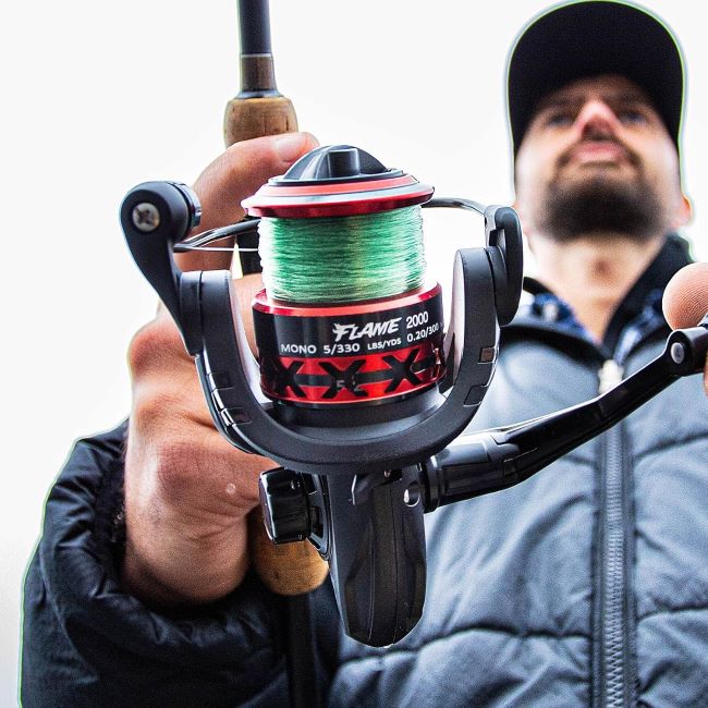 Piscifun Flame spinning reel mounted on a fishing rod in California