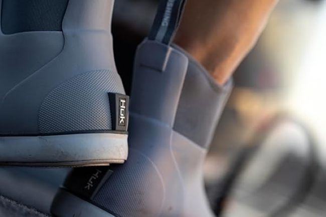 HUK Rogue Wave fishing shoes with slip-resistant outsole for wet surfaces