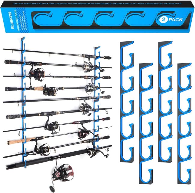 PLUSINNO H5P Fishing Rod Holder with soft protective pad for garage rod storage in South Carolina