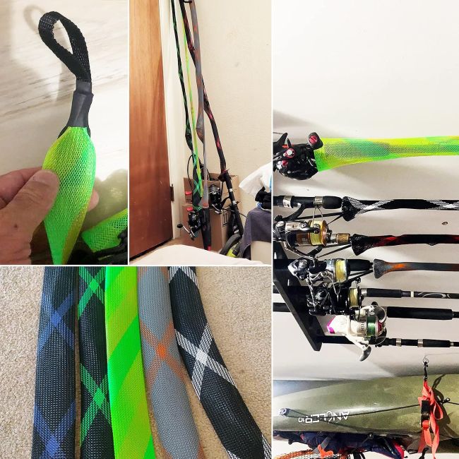 SF braided mesh fishing rod sleeve for gear protection
