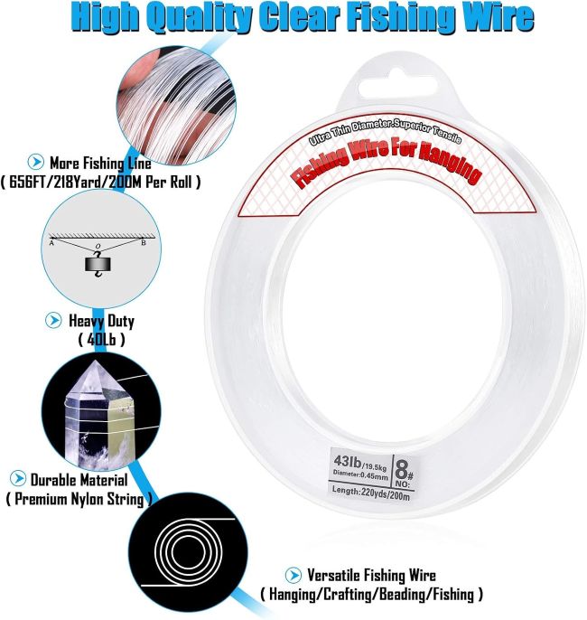 Acejoz 656FT clear fishing line for hanging decorations