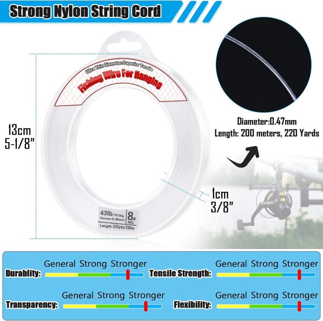 Acejoz Clear Fishing Wire with 40-pound strength