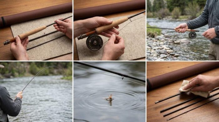 Four-piece Redington Classic Trout rod safely packed in cordura travel tube.