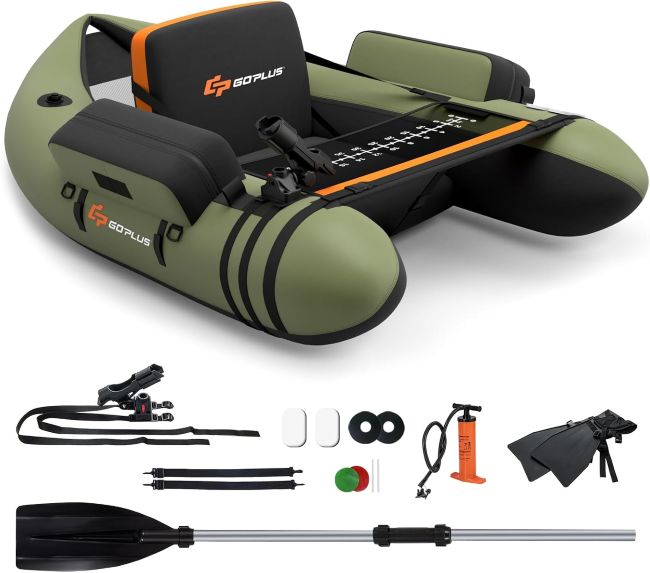 Goplus Inflatable Float Tube for relaxing on the water