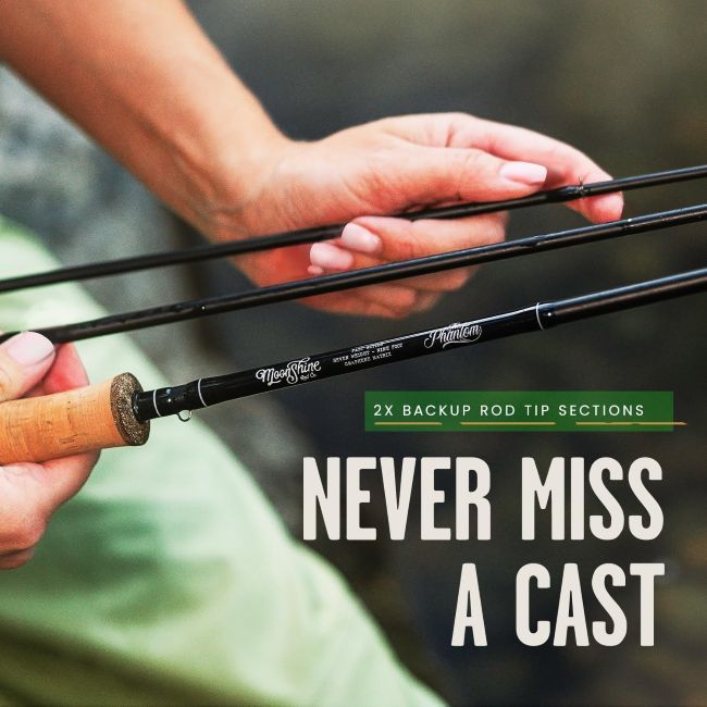 Moonshine fly fishing rod with carrying case