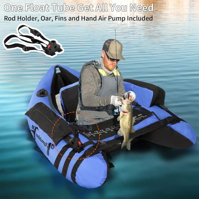 Xproutdoor inflatable fishing float tube with gear storage